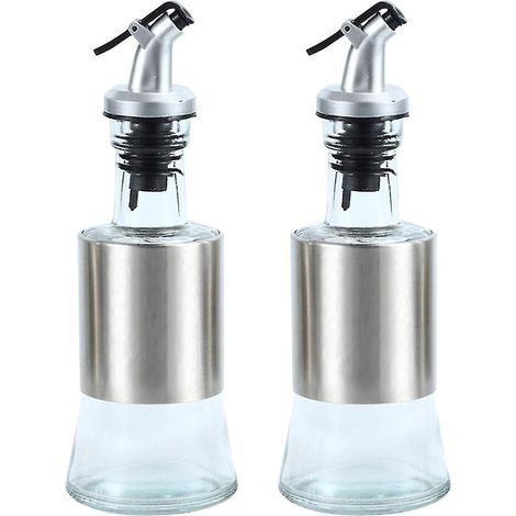 Lot de 2 distributeurs d'huile d'olive et de vinaigre (250 ml), flacon de conservation et verseur de sauce (1/5)