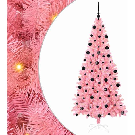 Sapin de Noël Arbre de Noël avec 300 LED avec support Rose 210 cm PVC (1/5)