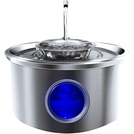 royaluxe -Fontaine à eau pour chat, fontaine à eau pour chat en acier inoxydable de 3,2 litres et bol amovible, fontaine pour animaux de compagnie avec fenêtre de niveau d'eau, pompe silencieuse, mult (1/5)