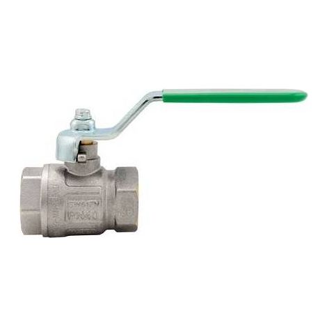 VALVOLA A SFERA IDEAL DVGW FF CON LEVA PIATTA PASSAGGIO TOTALE Misura: 3/4" (DN 20) 40 bar / 580 psi