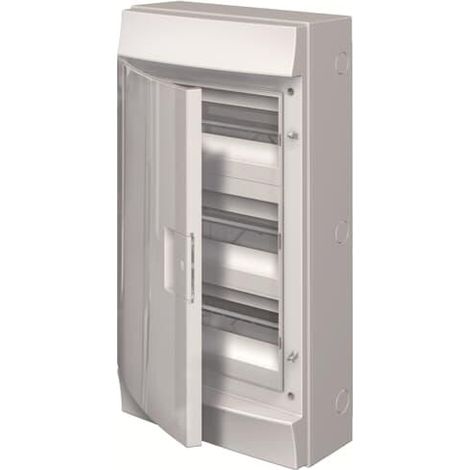 Mistral65H Coffret Etanche 3 Rangées de 12 modules Porte Opaque RAL7035 GWT 750°c 1SLM006500A2116 ABB H65P12X310750