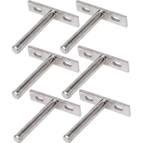 Silver Bracket 70mm x 75mm, Pack of 6, L Shape, Metal Parts, Concealed Bracket, Concealed Insert, Nickel Plated (1/5)