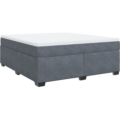 Maison Exclusive - Giroletto a Molle con Materasso Grigio Scuro 180x200 cm Velluto