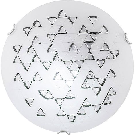 Plafonnier verre 30cm E27 60W blanc rond Angie Rabalux (1/5)
