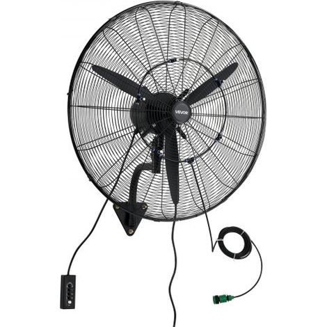 115W Industrieller Wandventilator 81 cm, 5,9 m/s Oszillierender Wandlüfter mit 3 Stufen Verstellbarem Winkel & Nebel, Gewerblicher Industrieventilator für Werkstatt Garage Lager Gym, Schwarz (1/5)