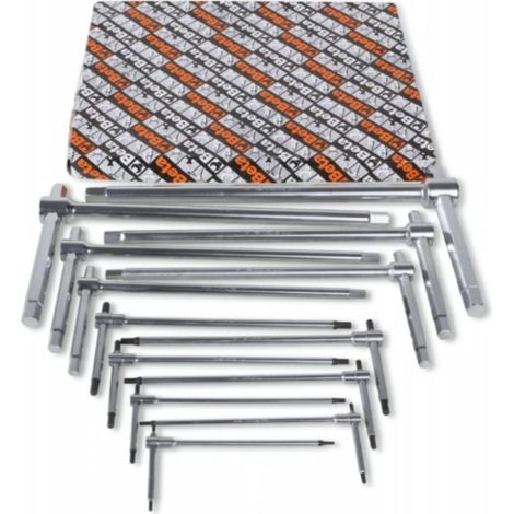 Beta 951/S14 Chiavi a T con Tre Estremità Maschio Esagonale Cromate, 14 Pezzi, Acciaio Resistente, Ideale per Sviluppare Coppie Elevate (1/3)