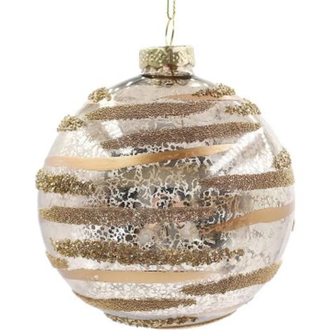 Sfera Vetro Bizzotto Streaks Champagne Ø 10 cm (1/2)