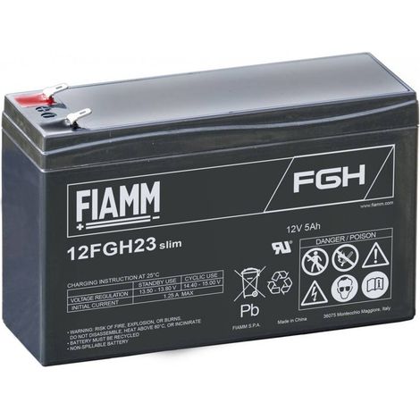 Batteria al piombo ermetica 12V 5Ah slim - Fiamm 12FGH23 SLIM