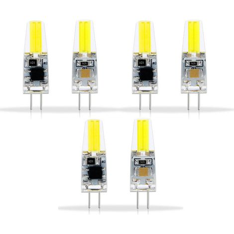 Lot de 6 ampoules LED G4 dimmables 2W 180lm pour lampes de table, appliques murales et lustres (120V). (1/5)