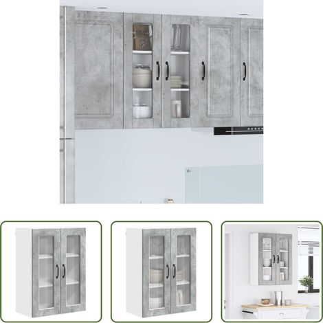Holzschrank - Küchenschrank mit Tür Beton Grau 60 x 31 x 80 cm Holzwerkstoff (1/5)
