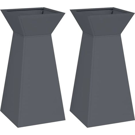 Lote de 2 maceteros de columna modernos para exterior 35 x 35 x 73 cm ideal para flores de material duradero antracita 020052401 (1/5)
