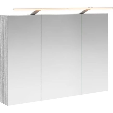 Maison Exclusive - Badezimmerspiegelschrank Graues Sonoma 100 x 1