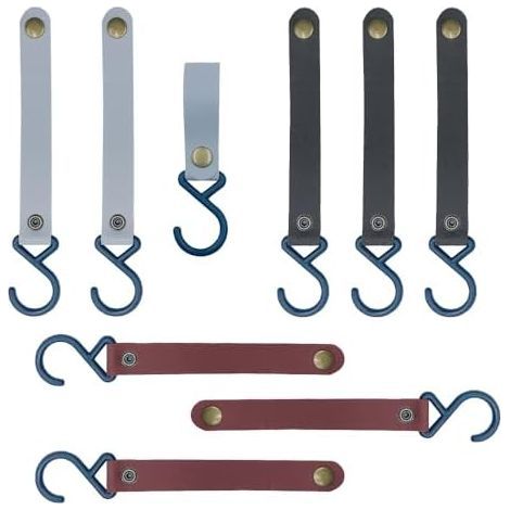 pcs 3 colours S-Shaped Hooks, Multifunctional Leather Hooks, for Pots, Coats, Kitchen, Bathroom, Office, Backpacks (Plastic) (1/5)
