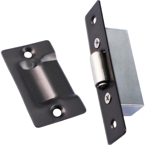 Loquet à rouleau silencieux, loquet à boule robuste avec gâche pour porte de placard (noir)
