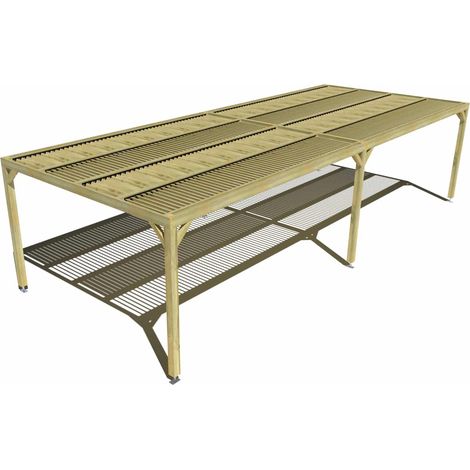 Pergola bois • 10m x 4m • indépendante • sens largeur • lames orientables bioclimatiques incluses • livraison comprise (1/3)