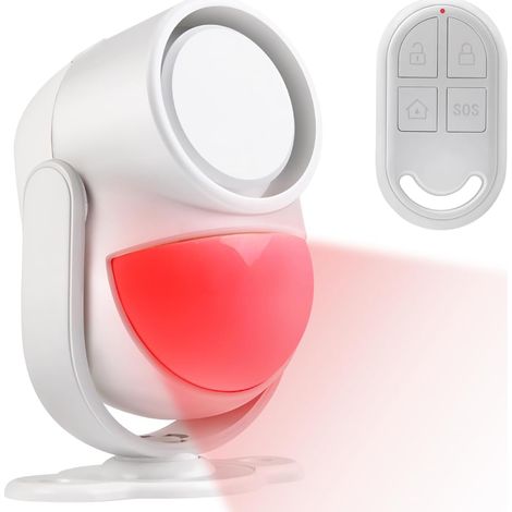 Alarme Detecteur de Mouvement, PIR Alarme Maison sans Fil avec Télécommande, Alarme antivol pour Maisons, Magasins, Bureaux, Voitures, Garage, Fonctionne sur Piles, 125dB (1/5)