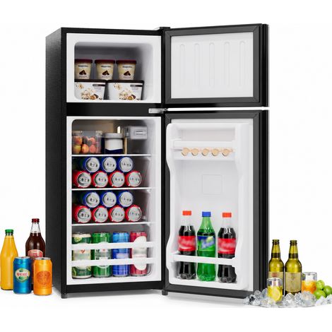 Mini-réfrigérateur 92 L (Congélateur 28 L) Pose Libre, Porte Vitrée, LED, Silencieux, Clayettes Amovibles – Cuisine, Bureau, Salon (1/5)