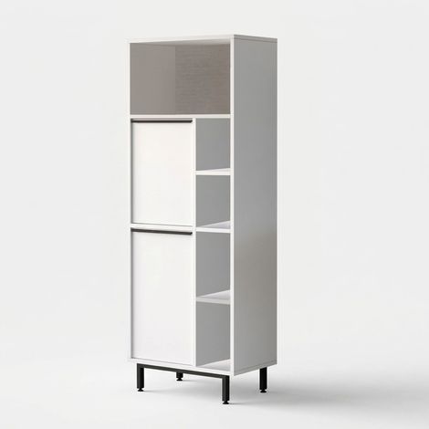 Platzsparender Badezimmerschrank mit Regalböden und Türen Thromis (1/4)