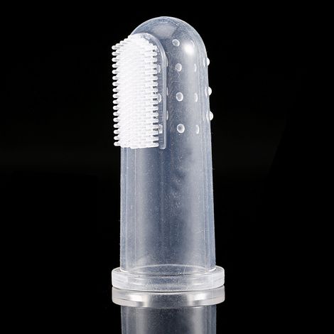 Brosse à dents doigt en silicone douce massage des gencives bébé nourrisson nettoyant dentaire caoutchouc (1/5)