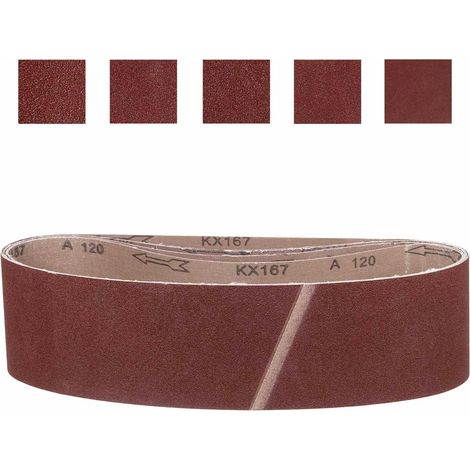 152mm x 1220mm Bande De Ponçage, 5 Pcs 80/120/150/240/400 Grain Ceintures Pour Affûteuse De Couteaux Pour Travail D'affûtage Pour Ponceuse À Bande Outil De Sculpture Sur Métal (1/5)