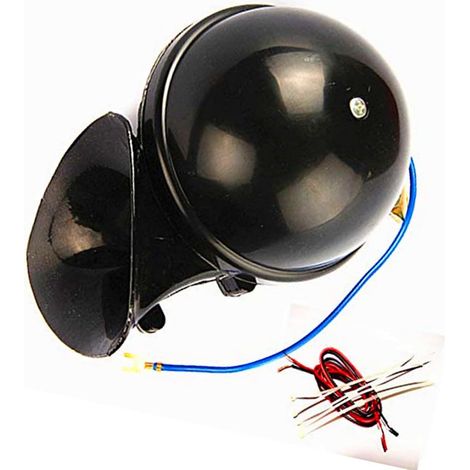 Klaxon Électrique Automatique 165DB, Klaxon d'Escargot Noir 12V pour Voitures, Camions, Bateaux, Motos (1/5)