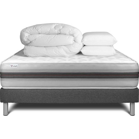 Pack Colchón gris espuma viscoelástica 140 x 190