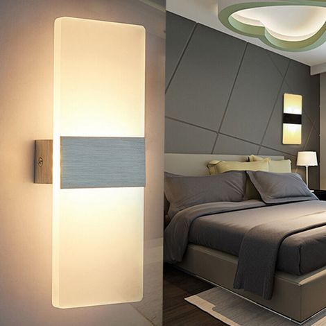 Applique Murale LED Intérieure 12W Blanc Chaud 3000K AC 230V Lampe Murale en Acrylique Design Moderne Decoration Luminaire Mural pour Salon Chambre Couloir Salle de Bain 29x11x4CM (1/5)