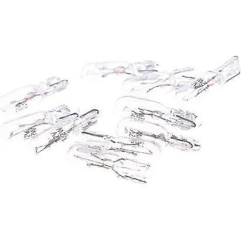 Lot de 10 ampoules halogènes T5 12 V 1,2 W pour tableau de bord et éclairage intérieur de voiture