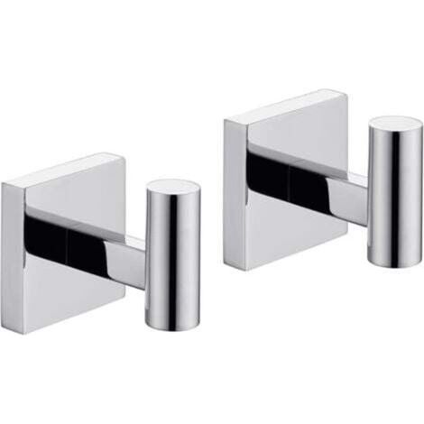 Set of 2 chrome stainless steel wall hooks