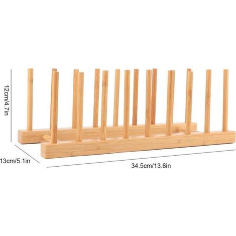 Égouttoir à vaisselle en porte-assiettes meuble de cuisine bambou (1/4)