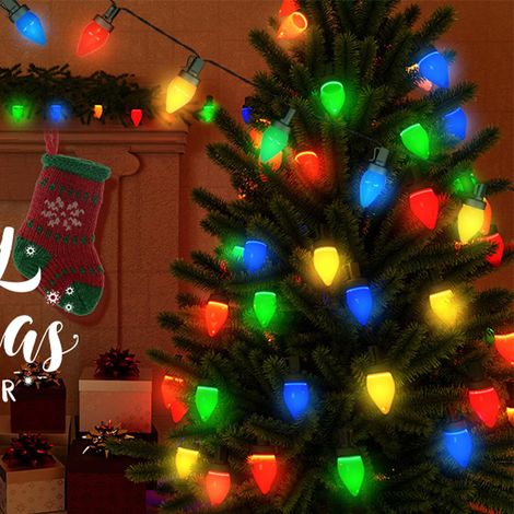 Guirlande lumineuse LED solaire de Noël 8 modes d'éclairage pour extérieur fête jardin mariage 5 m (1/5)