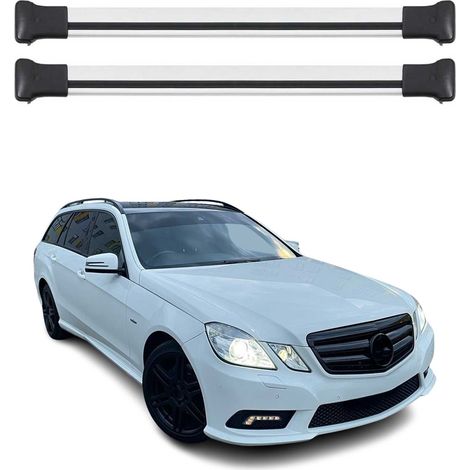 OMAC Aluminium Dachträger Querträger für Mercedes E Klasse S212 Kombi 2009-2016 – Max. 75 kg – 2 Stangen Silber (1/5)