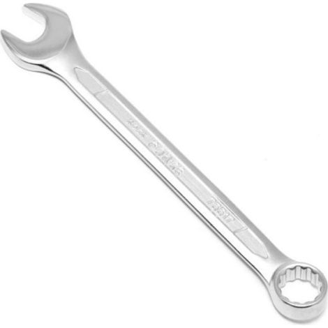 Clé Plate-Œil - 25 mm - Décalage 15° - Acier Chrome-Vanadium - Surface Chromée Satinée