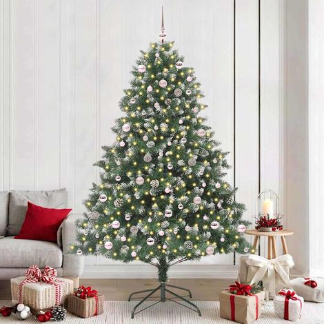 Künstlicher Weihnachtsbaum mit 300 LEDs mit Ständer Grün 240 cm