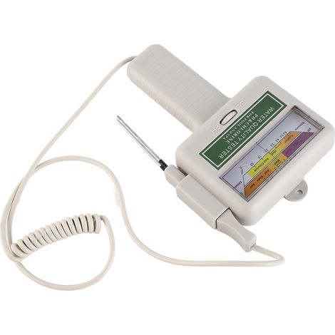 Analyseur d'eau piscine 2 en 1 pH chlore avec écran pour spa aquarium hydroponie blanc ABS métal 170x115x30 mm + notice (1/4)