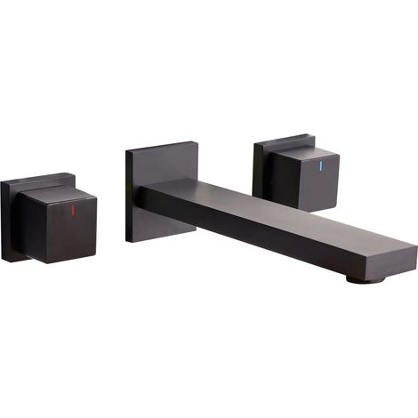 Wall Mounted Basin Mixer Tap PAILON Brass Black