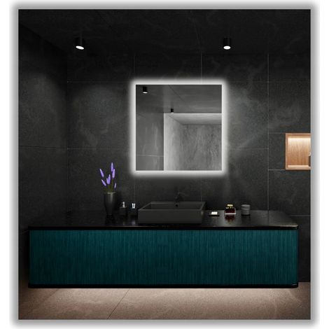 Moderner LED-beleuchteter Spiegel 80x80 cm, wasserdicht (IP65)