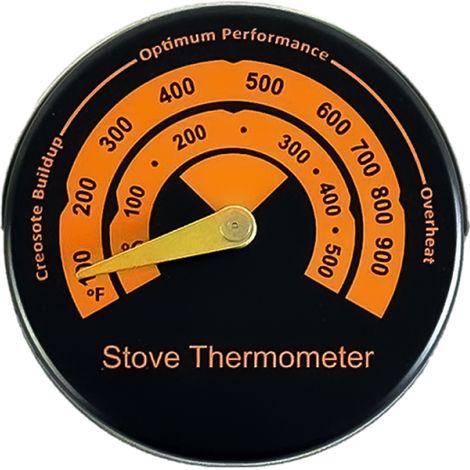 Thermomètre magnétique pour poêle à bois, poêle à gaz, poêle à granulés et conduit de poêle. Permet d'éviter les dommages causés au ventilateur par la surchauffe. (1/5)