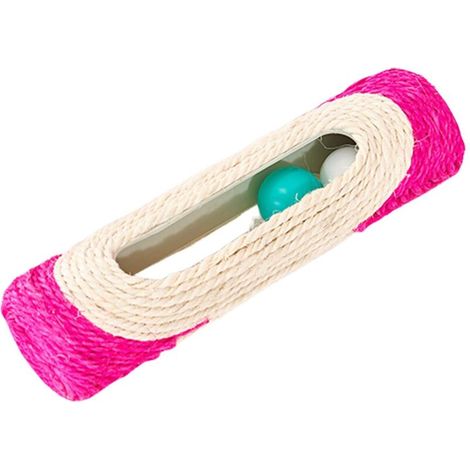 Tiragraffi per gattini, tiragraffi da interno, rullo in sisal con 3 palline rotanti. Accessori per gatti, protezione per tiragraffi, giocattoli, colori casuali. (1/4)