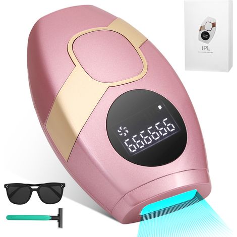 Épilateur à lumière pulsée intense (IPL), 5 niveaux d'énergie, 999 999 flashs, modes manuel et automatique, épilation indolore, convient au visage, aux aisselles, aux jambes et au corps. (1/5)