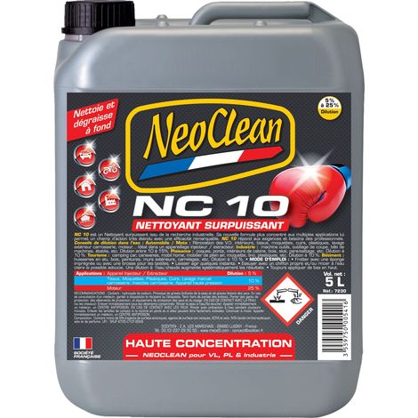Nettoyant dégraissant surpuissant NC 10 - bidon de 5 litres - Ce produit de marque NEOCLEAN est neuf.