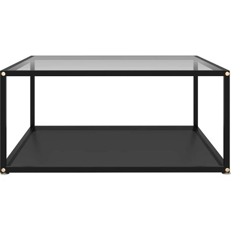 Maison Exclusive - Couchtisch Transparent und Schwarz 80x80x35 cm (1/5)