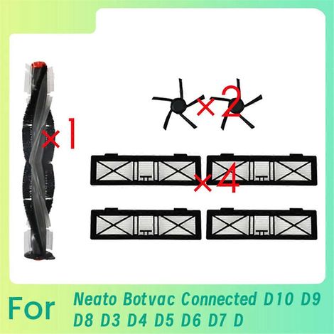 7 pièces pour Connected D10 D9 D8 D3 brosse principale, brosse latérale et filtre (1/5)