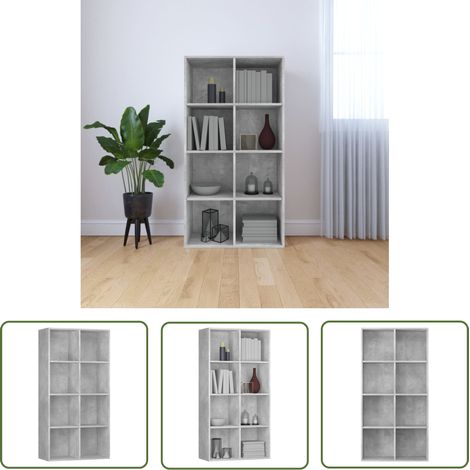 Étagère de Rangement Bibliothèque/Buffet, Montage facile, Gris béton 66 x 30 x 130 cm Aggloméré OIB2345E (1/5)