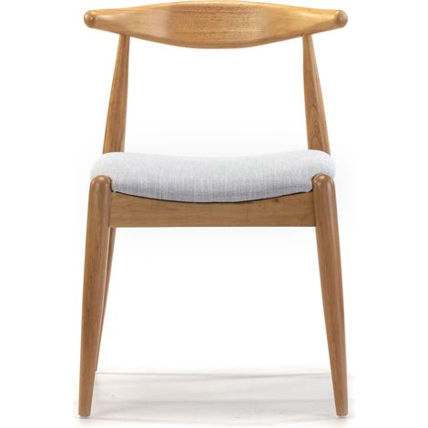 Vs Venta-Stock – Pack de 2 chaises Corzo en bois massif – Couleur chêne – Dimensions 52,5 cm x 50 cm x 74,5 cm – Confort optimal avec patins ABS