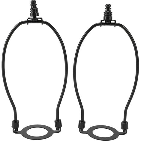 Suspension pour Abat-jour Kit 2 Pièces, Base Lumière E26, Métal Noir, Harpes Régulables pour Lampes de Table et Sol