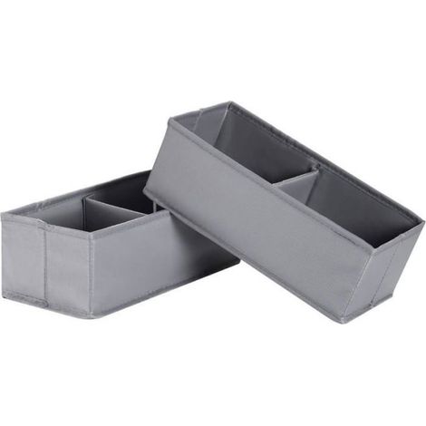 Lot de 2 Boîtes de rangement, Pliable, Séparateur amovible, Carton et polypropylène, Pour vêtements et jouets (1/5)