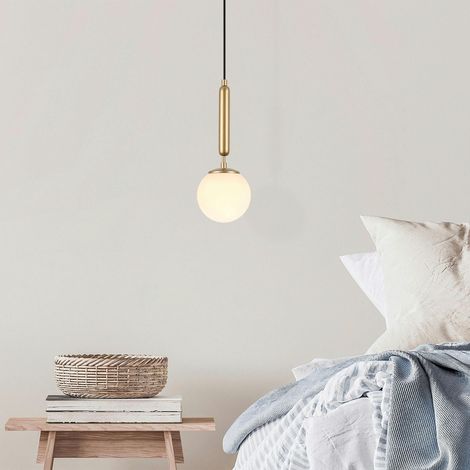 Suspension de chambre – globe blanc et or SIERRE (1/4)