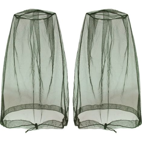 Moustiquaire de tête, de visage et de cou contre les insectes, les abeilles, les moustiques et les moucherons, idéale pour les amoureux de la nature - avec sacs de transport offerts (2 pièces, noir, g (1/5)