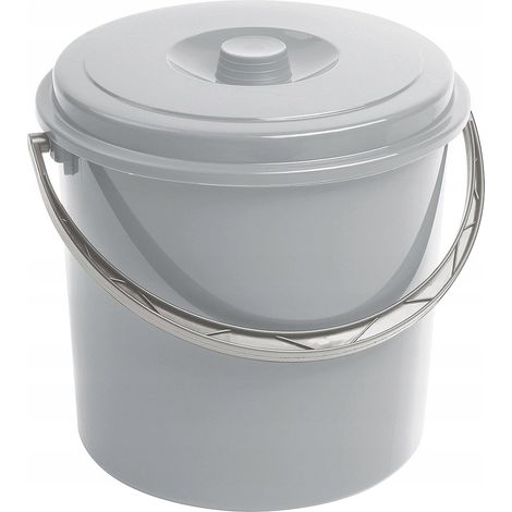 Curver Wiadro 12L con Tapa, Color Gris, ideal para almacenamiento y organización, diseño práctico y resistente, perfecto para hogar, oficina y espacios de almacenamiento.